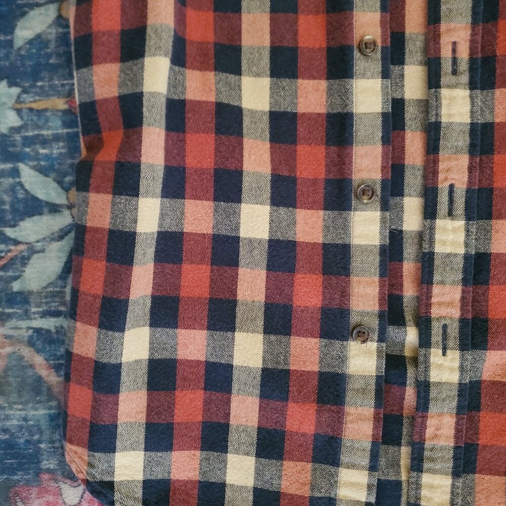 J Crew Mercantile Checkered Flannel W/ Elbow Patches - Picture 4 of 10